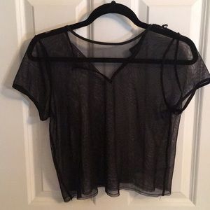 Mesh short sleeve top